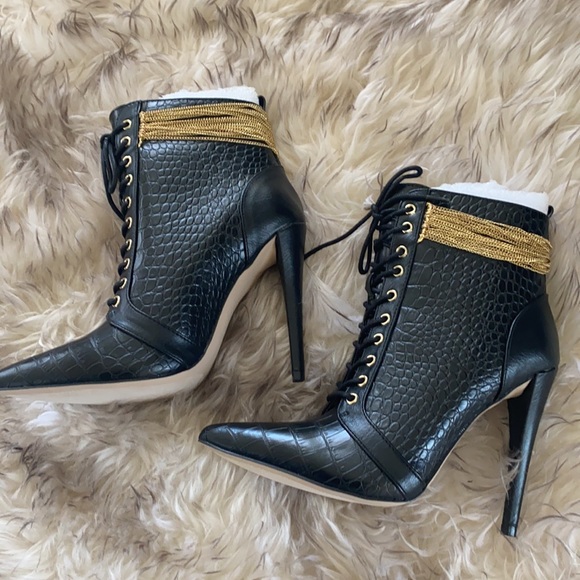 Chain Detail Stiletto Bootie - Picture 15 of 17